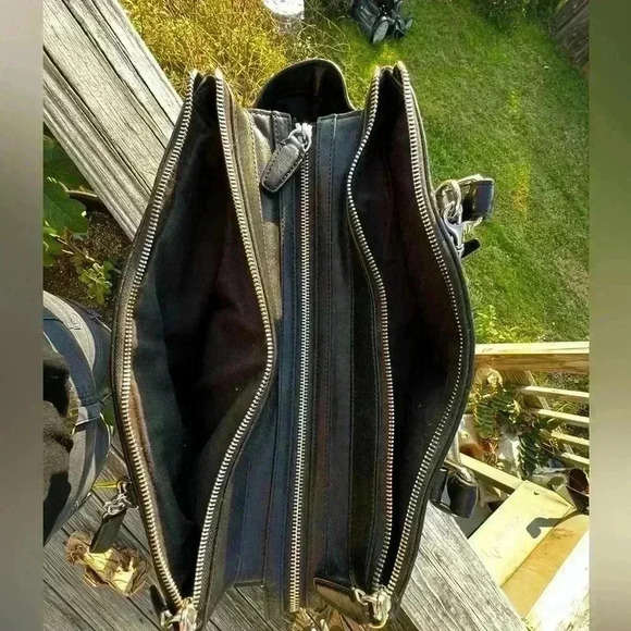 COACH Leather 2WAY Hand-bag 25350 black shoulder crossbody classic w/Tassles - Picture 5 of 11